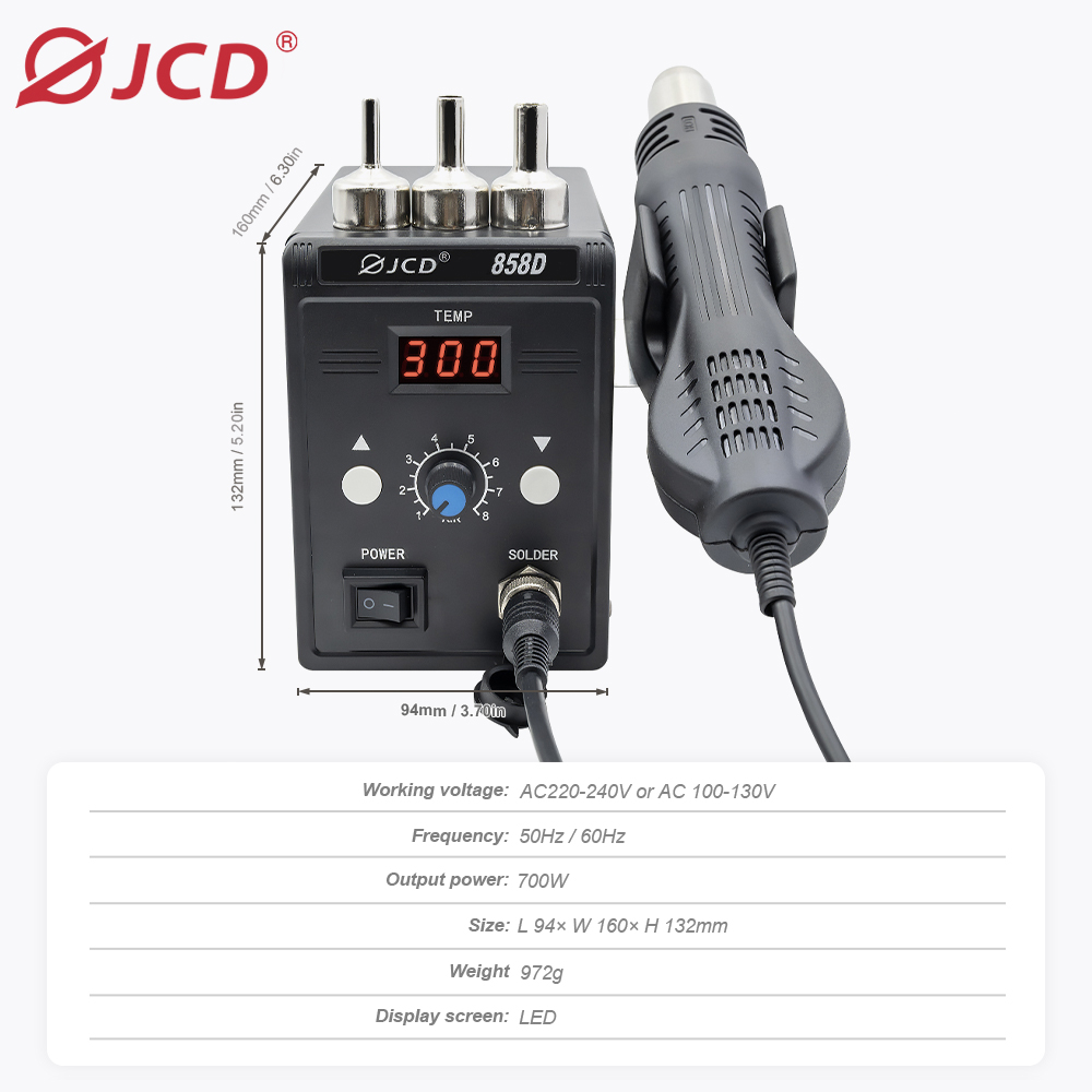 JCD Pistola Ad Aria Calda 858D - Smd Solder Paste recensione e prezzo